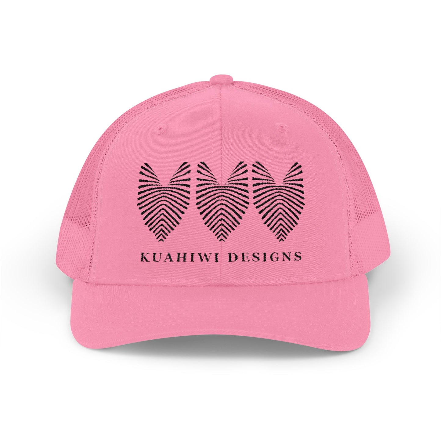 Kalo Trucker Hat - Black Stitching on Pink