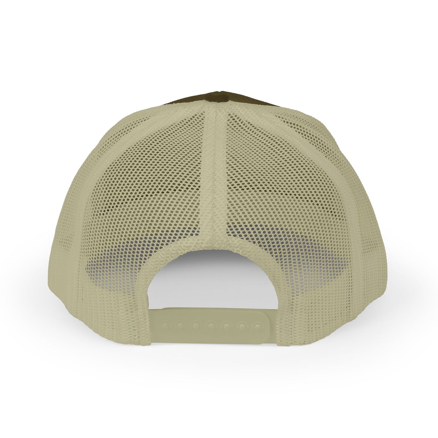 'Iwa Trucker Hat - Black Stitching on Moss/Khaki