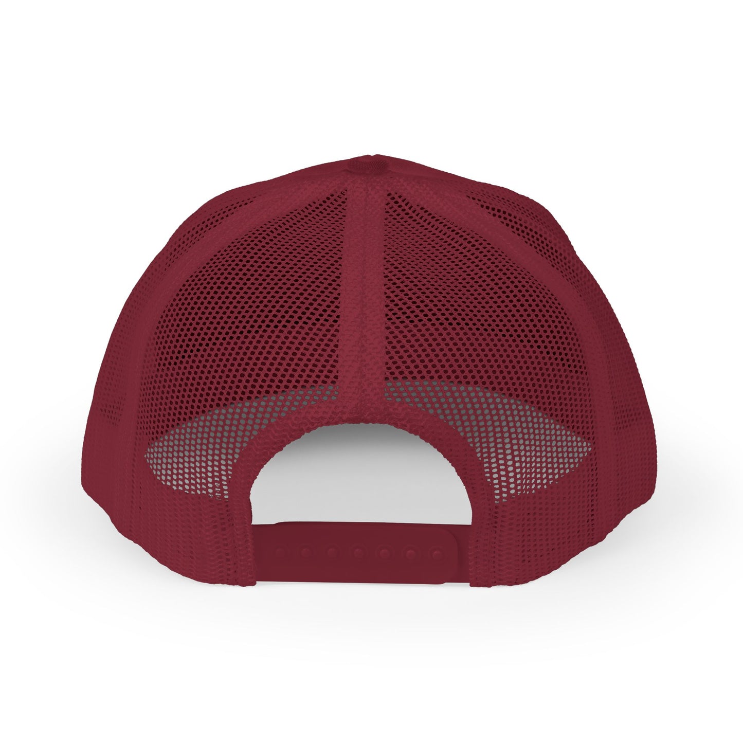 Lehua Trucker Hat - Black Stitching on Cranberry