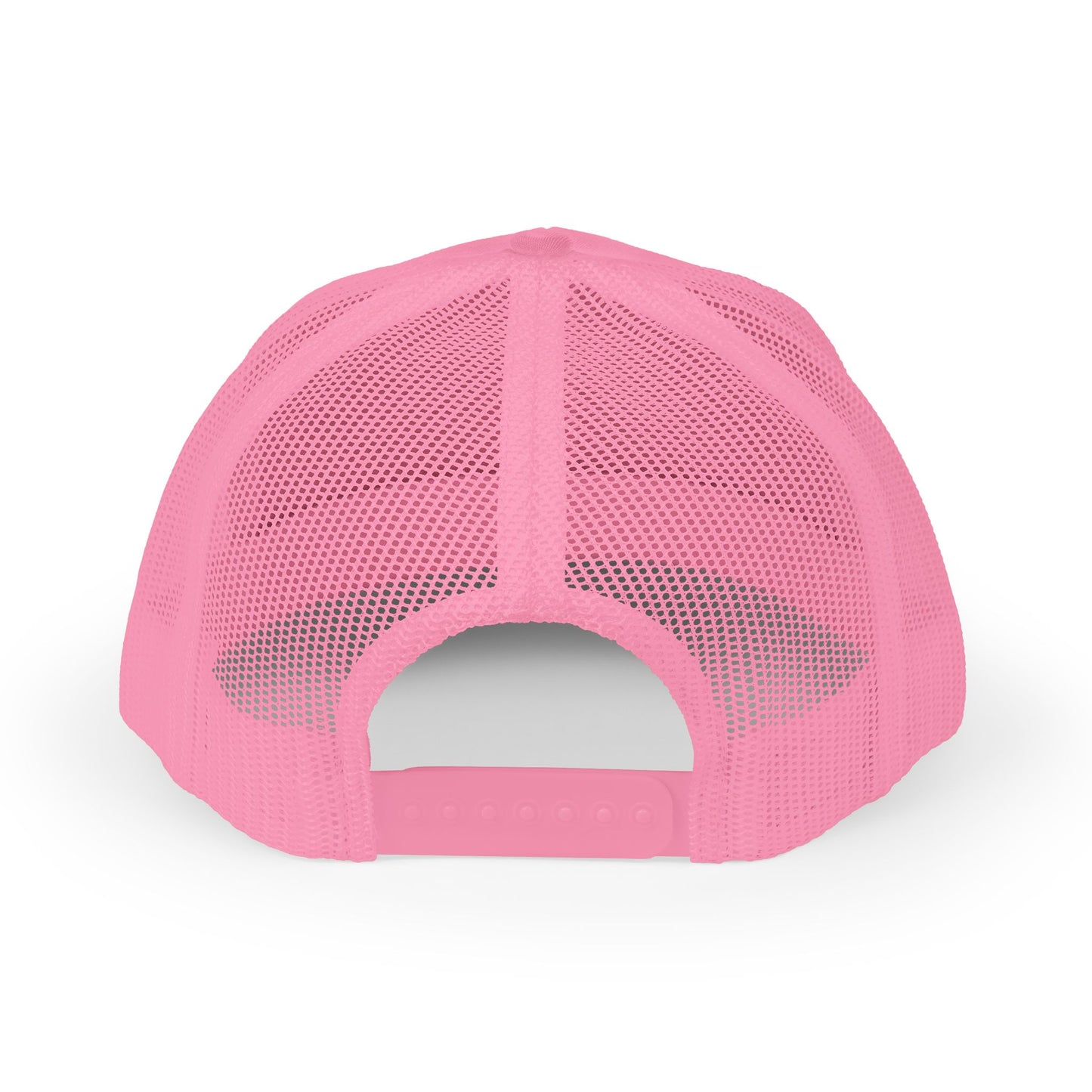 'Iwa Trucker Hat - Black Stitching on Pink
