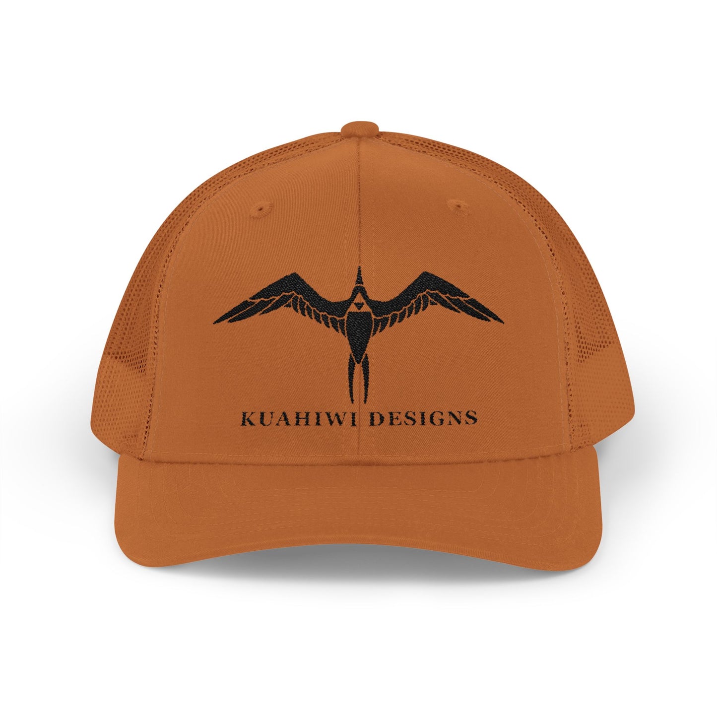 'Iwa Trucker Hat - Black Stitching on Caramel