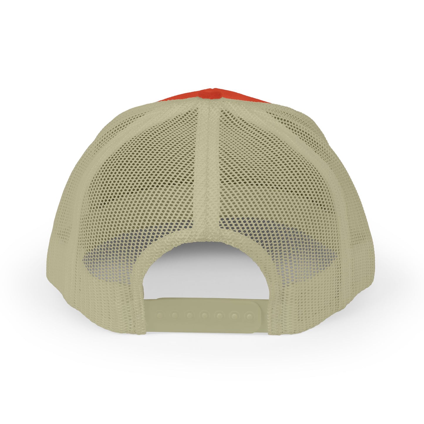 'Iwa Trucker Hat - Black Stitching on Orange/Khaki