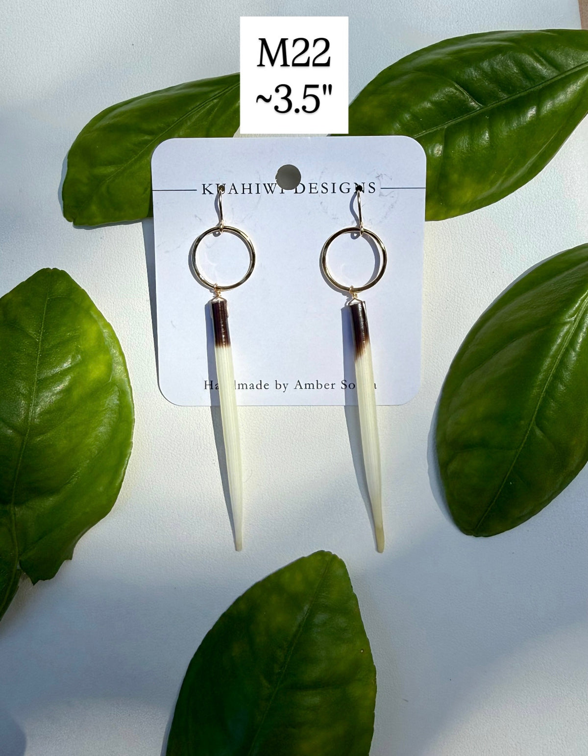 Porcupine Quill and Gold Hoops