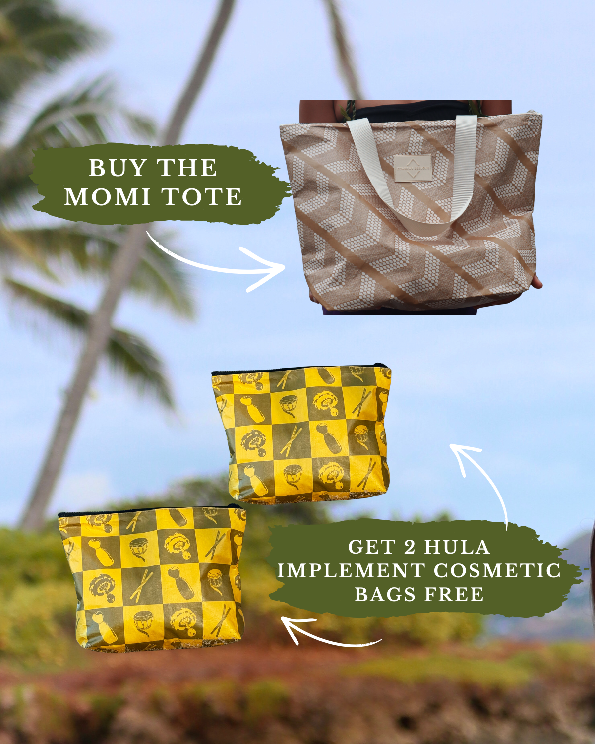 Buy 1 Momi Tote, Get 2 Cosmetic Bags FREE