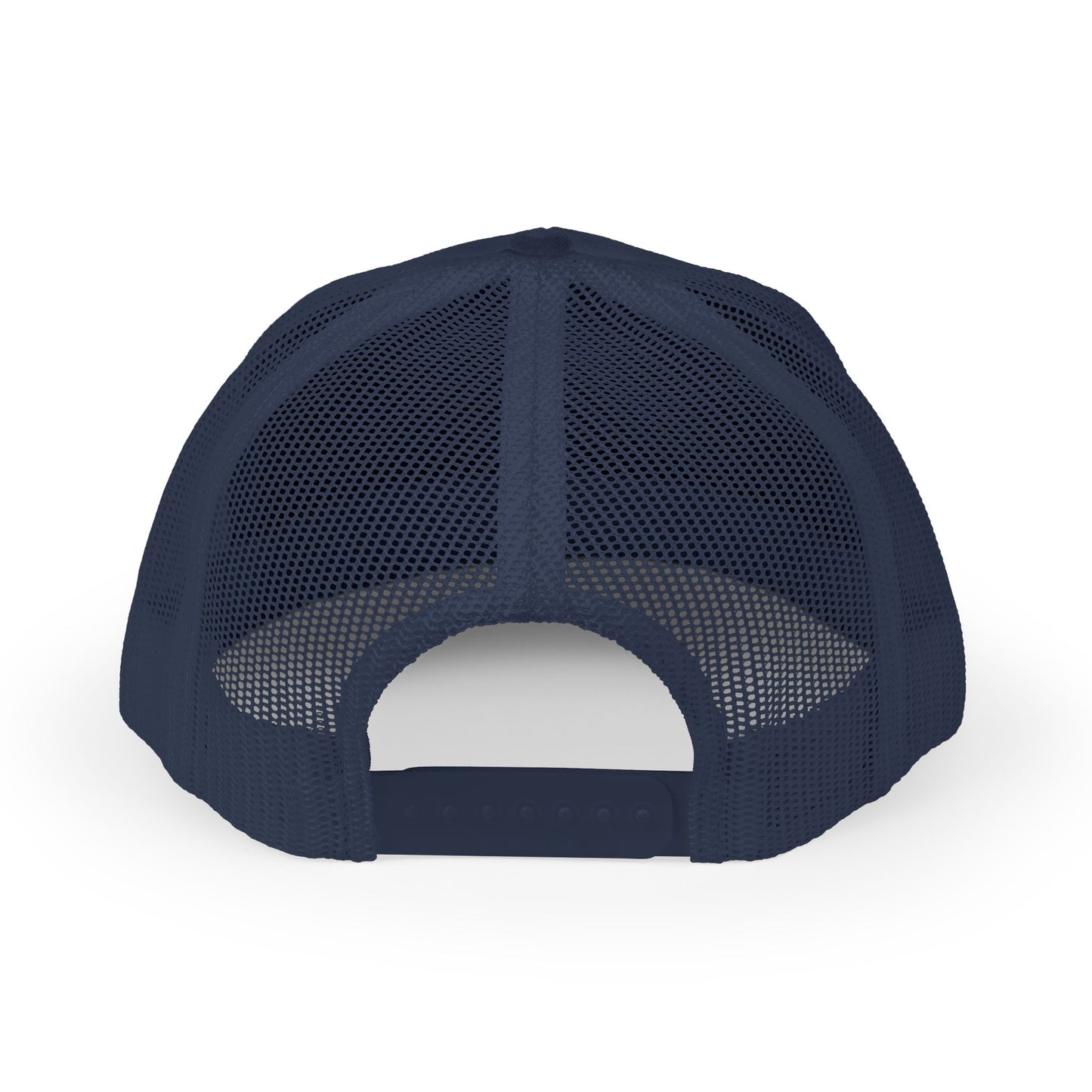'Iwa Trucker Hat - White Stitching on Navy