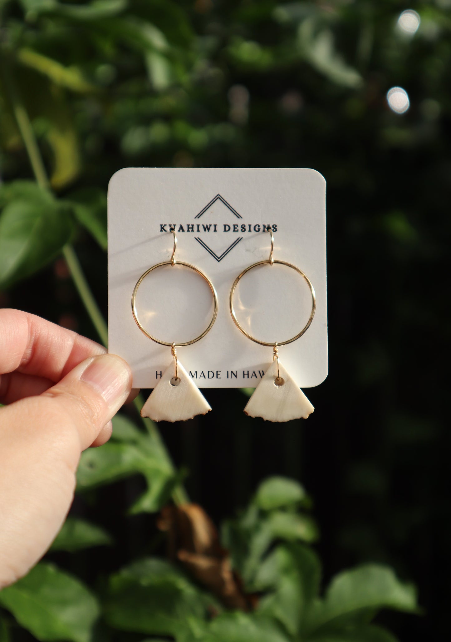 Triangle-cut Antler Hoops
