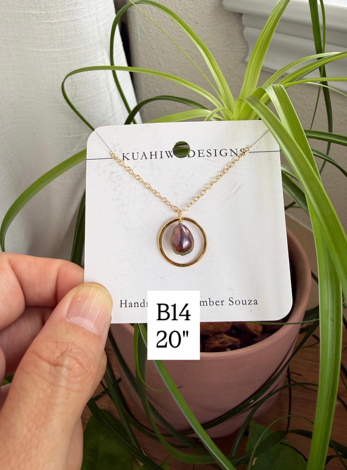 Freshwater Pearl Hoop Necklace