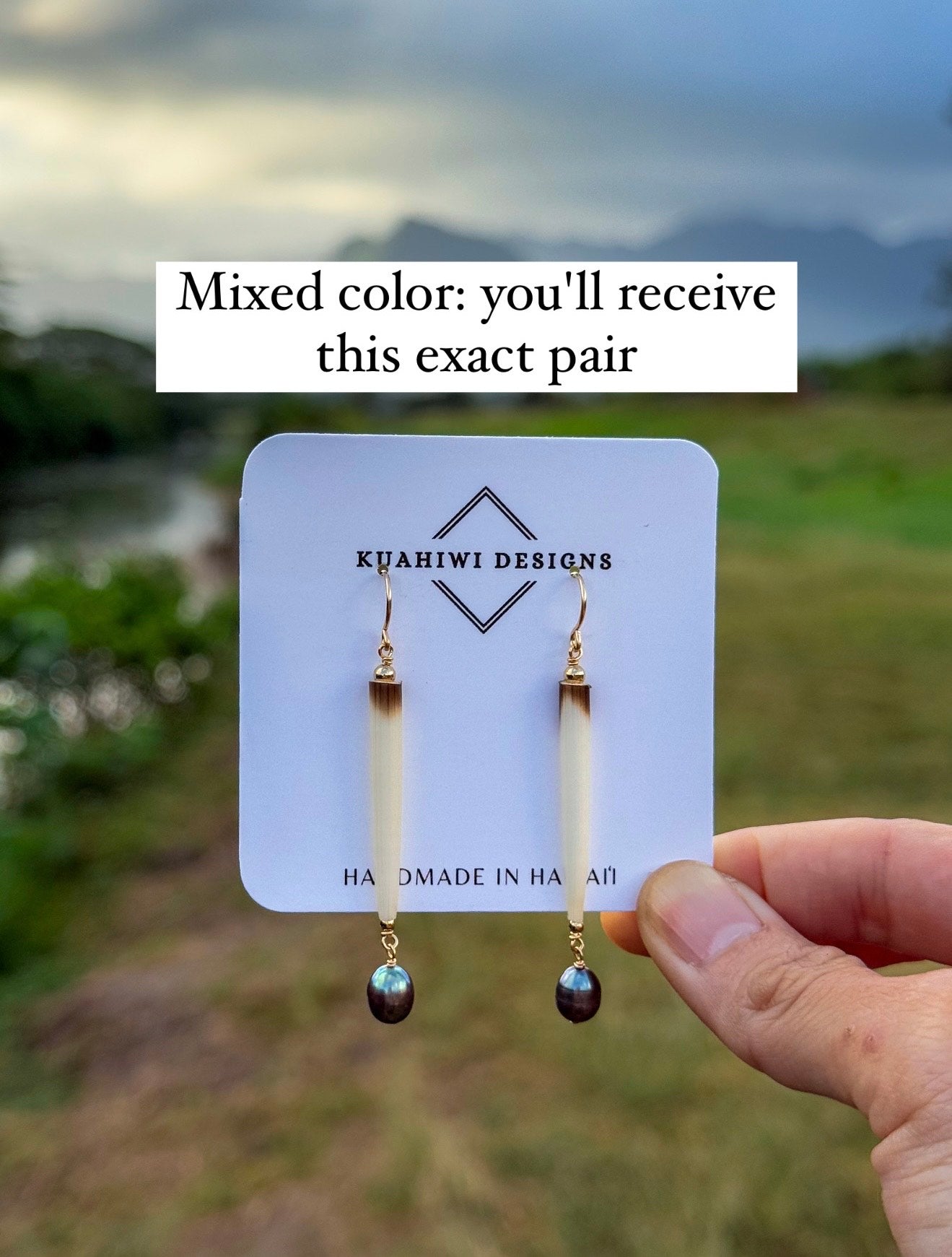 Porcupine Quill and Pearl Earrings