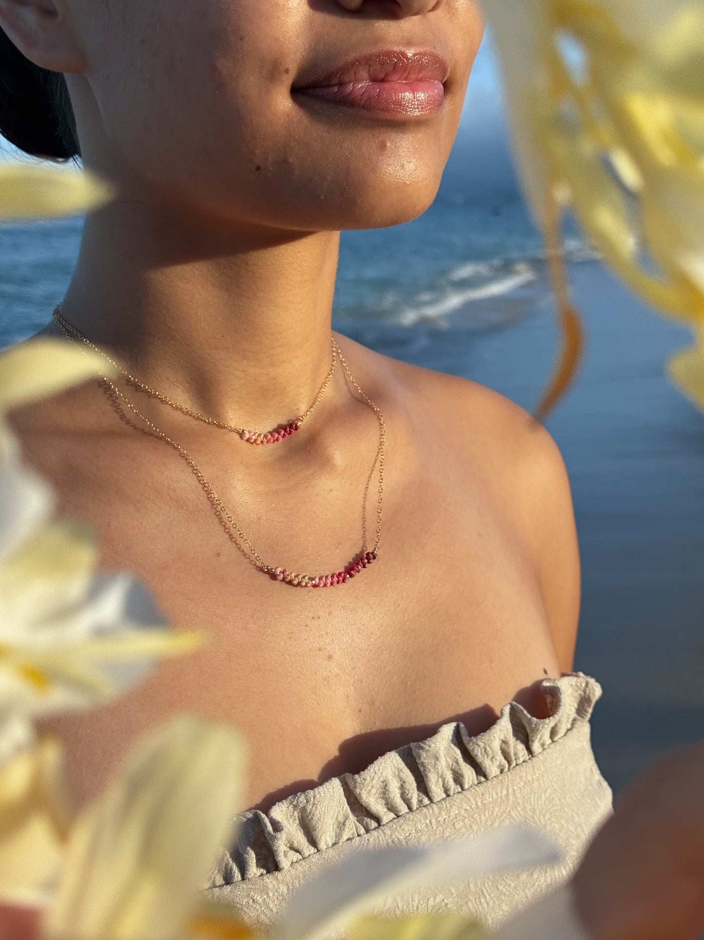 XL Ombré Niihau Kahelelani Curved Necklace