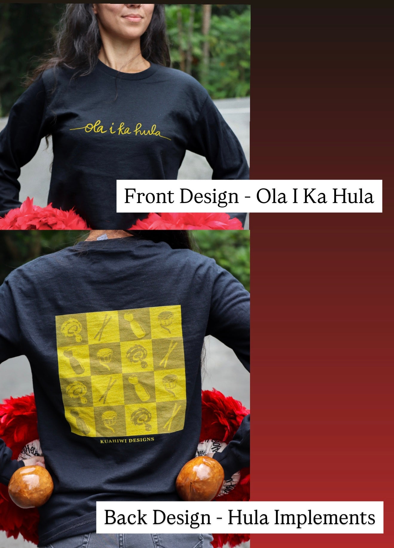 Hula Long Sleeve Tee in Black