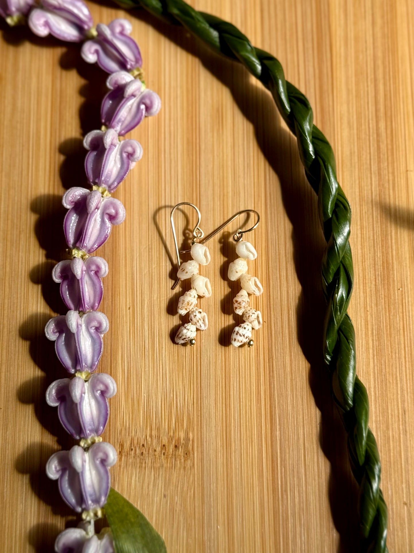 Speckled Kauai Momi Shell Earrings