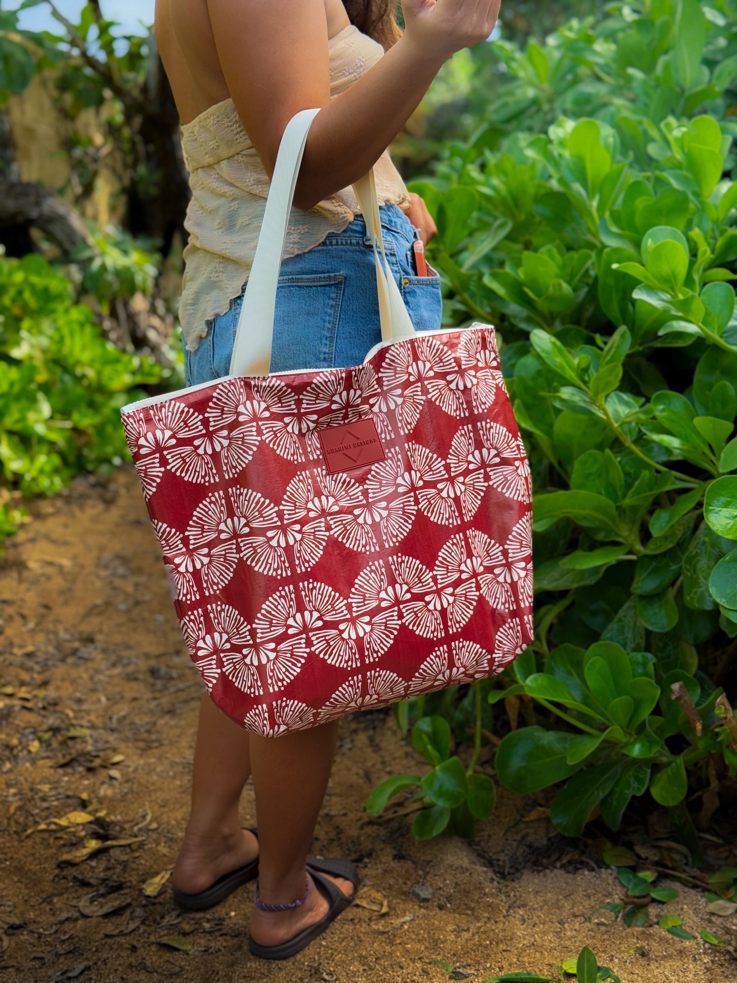 Ohia Lehua Zipper Tote Bag