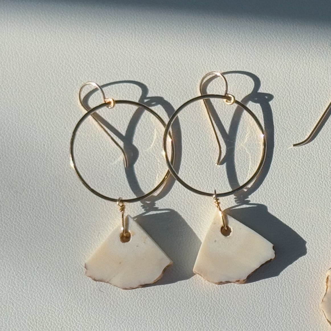 Triangle-cut Antler Hoops