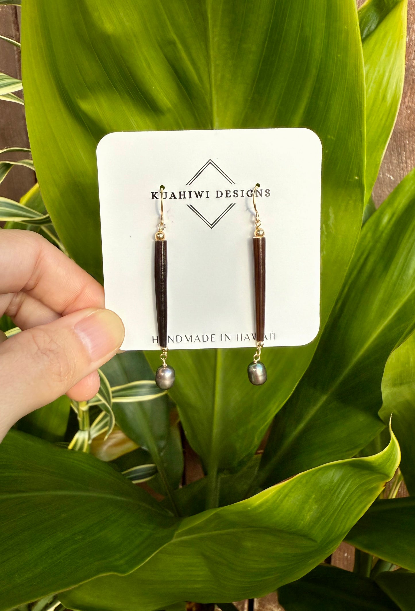 Porcupine Quill and Pearl Earrings