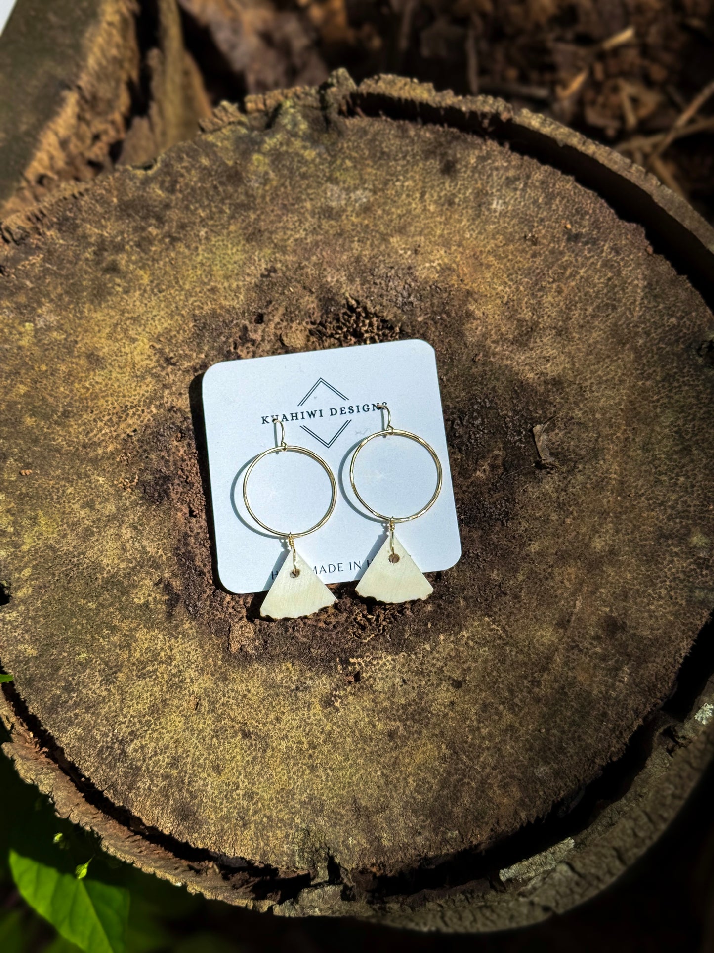 Triangle-cut Antler Hoops