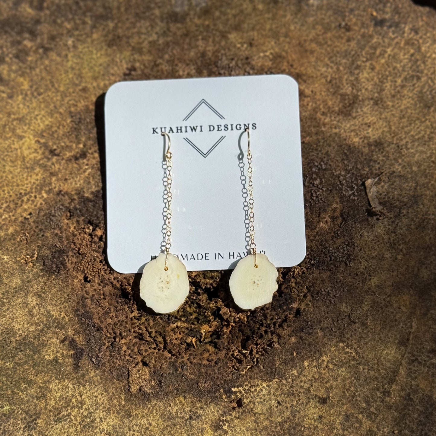 Circle-cut Antler Earrings