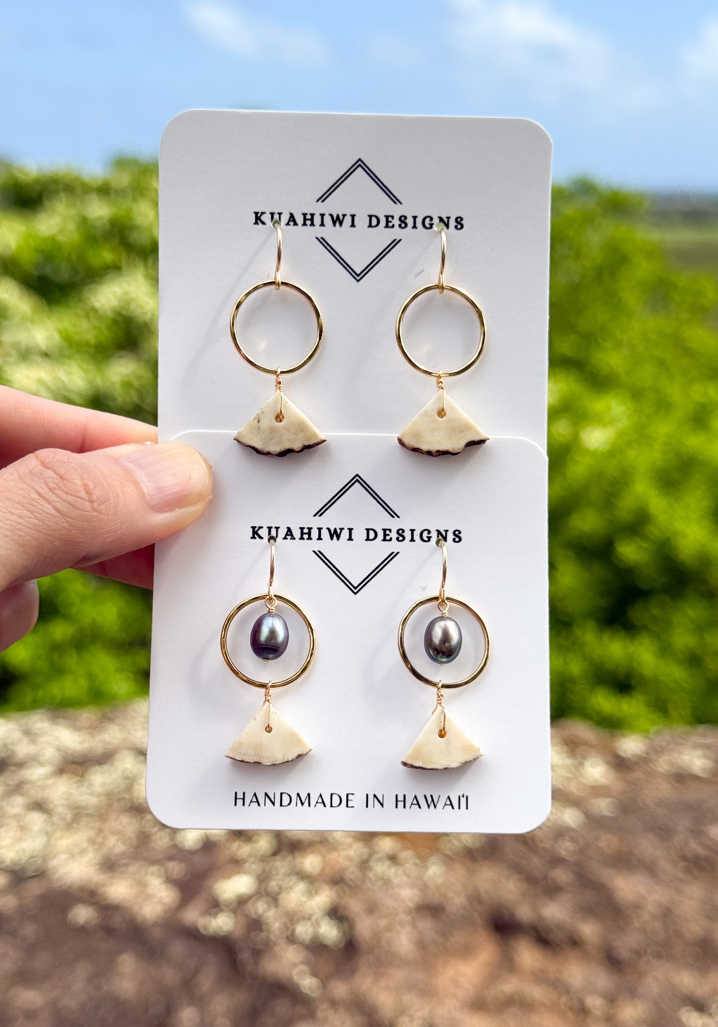 Triangle-cut Mini Antler Hoops