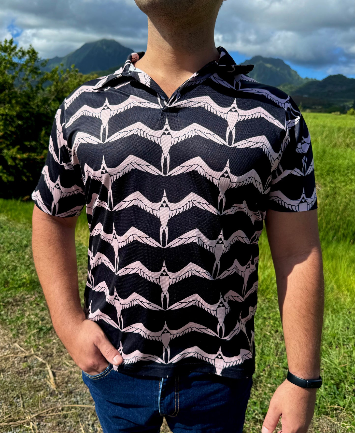 ʻIwa Polo in Black - Ready to Ship