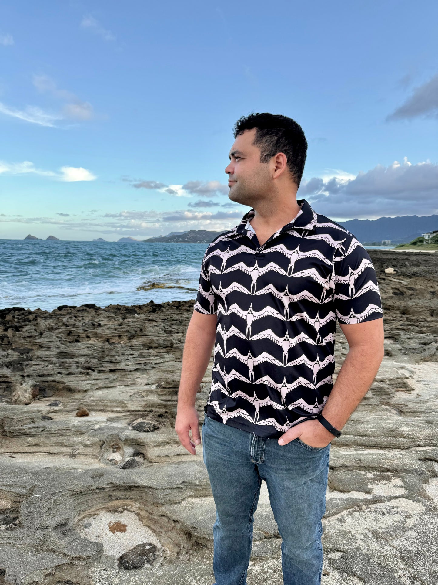 ʻIwa Polo in Black - Ready to Ship