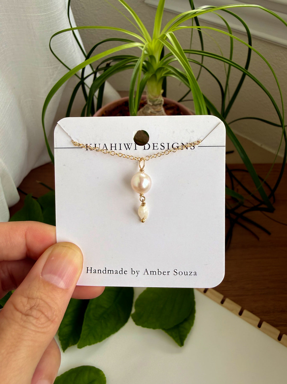 Pearl and Laiki Necklace
