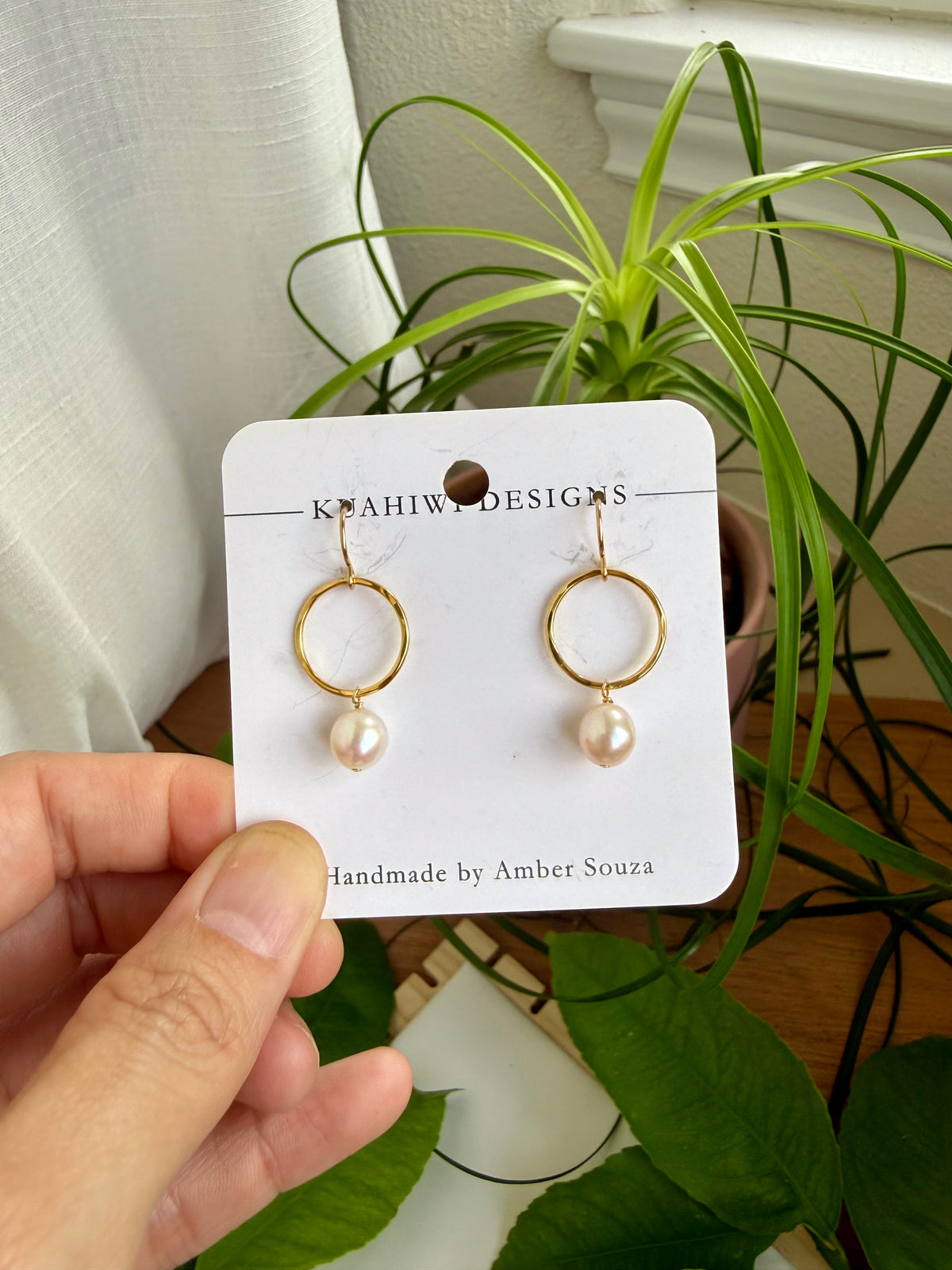 White Pearl Hoops