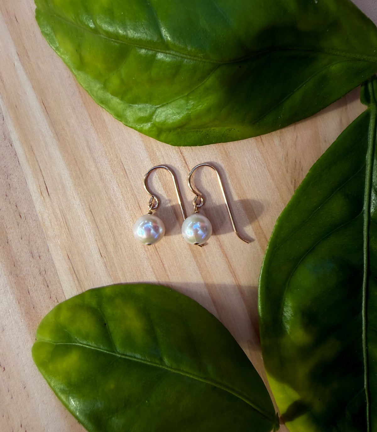 White Pearl Earrings