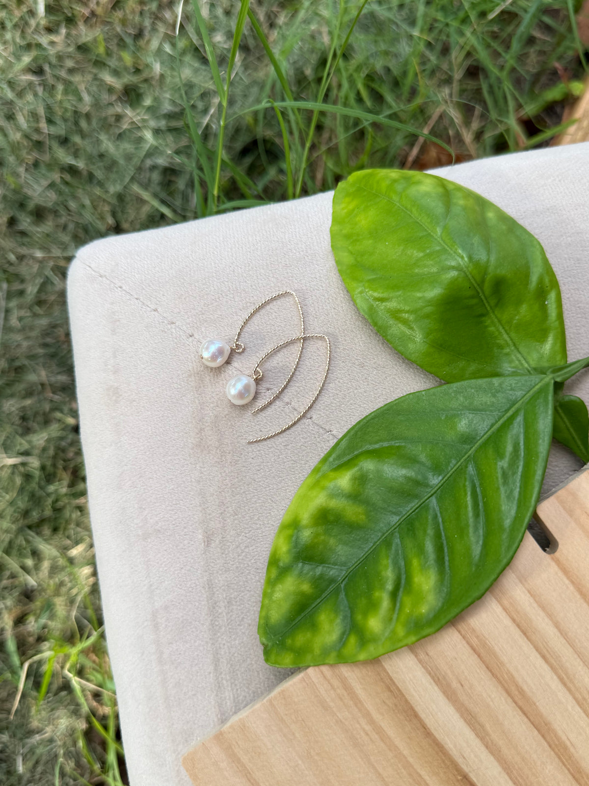 White Pearl Earrings