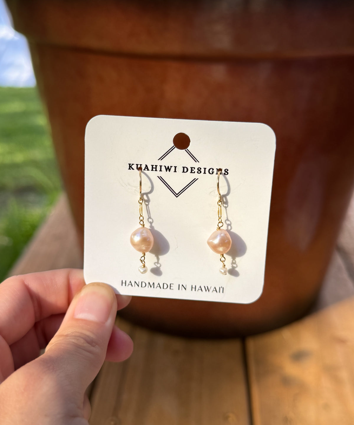 Pink Pearl Droplet Earrings