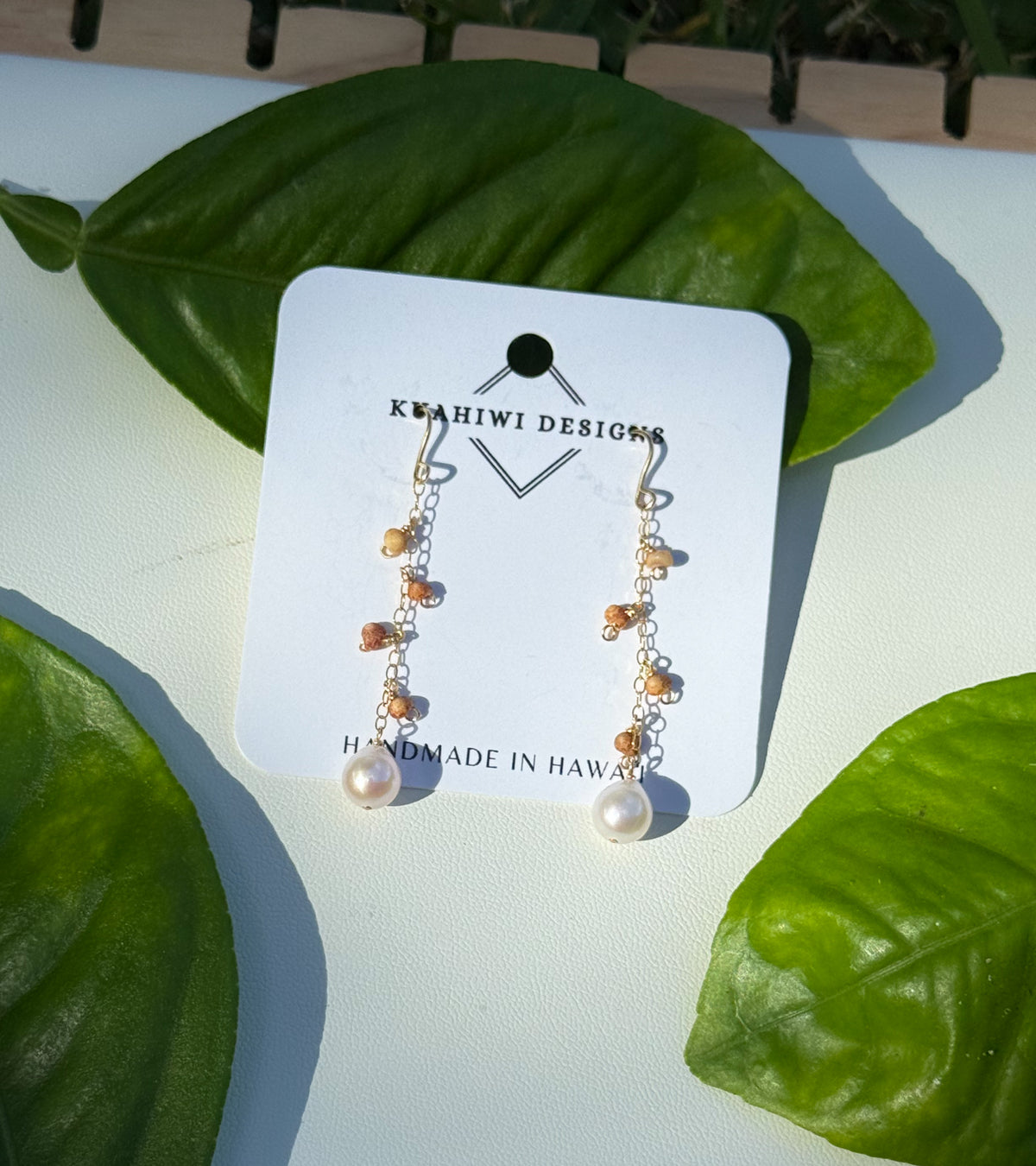 Kahelelani and Pearl Droplet Earrings