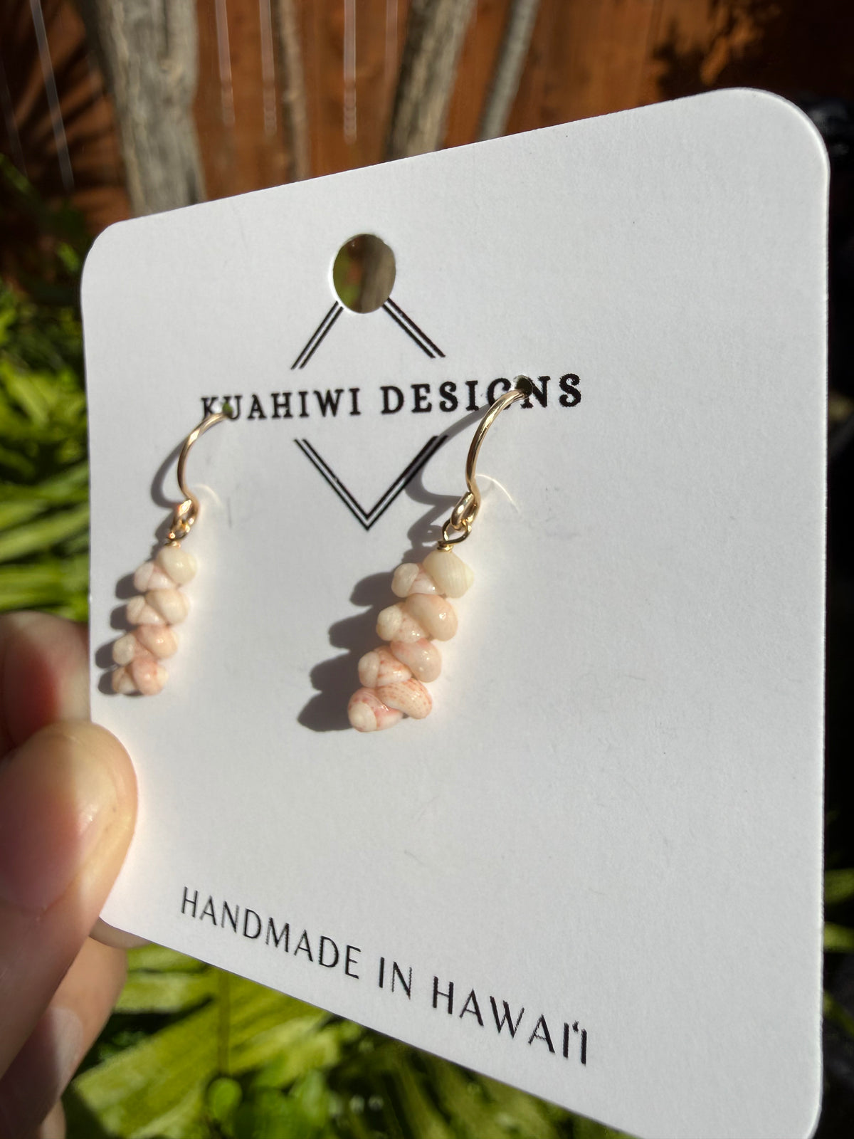 Pink Niihau Shell Earrings