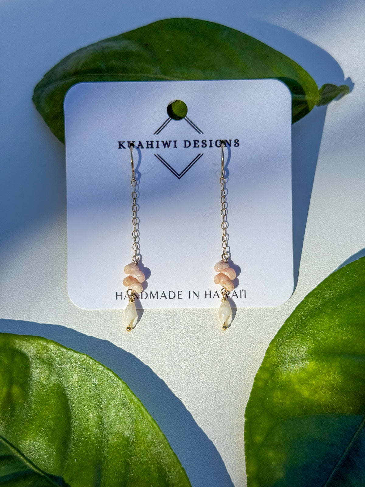 Niihau Kamoa and Laiki Shell Earrings