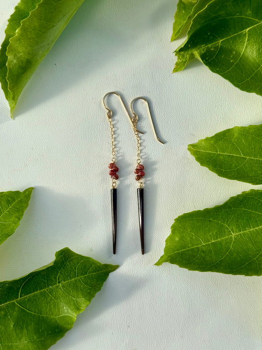 Niihau Kahelelani and Porcupine Quill Earrings