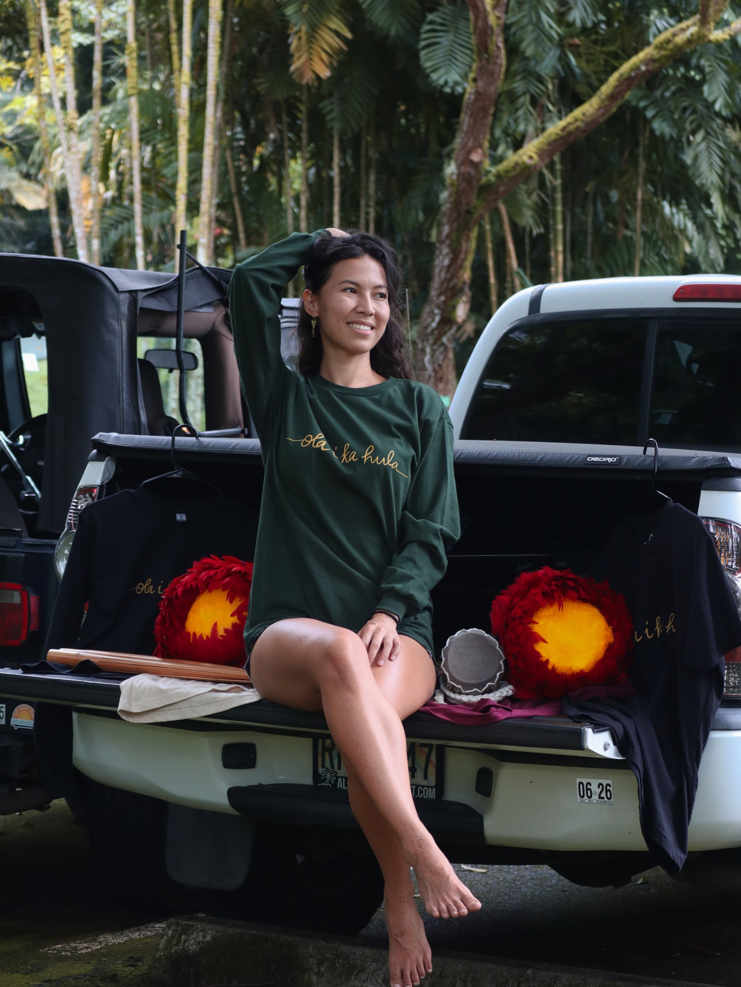 Hula Long Sleeve Tee in Green
