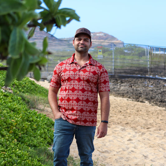 'Ōhi'a Polo in Red- 4-8 Week Processing Time