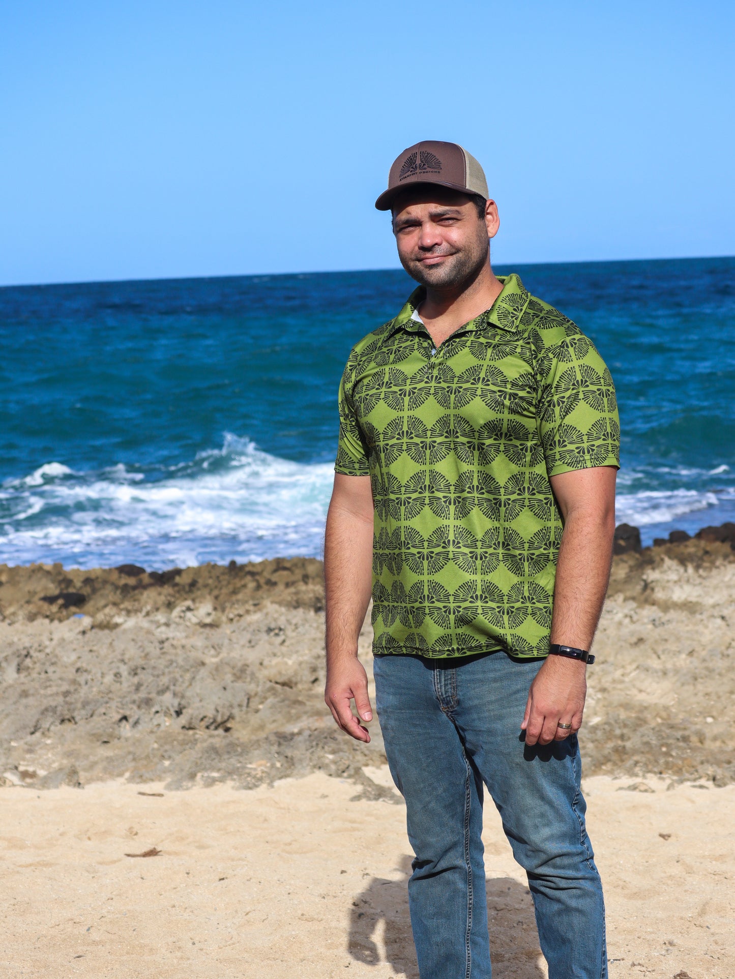 'Ōhi'a Polo in Green - Ready to Ship