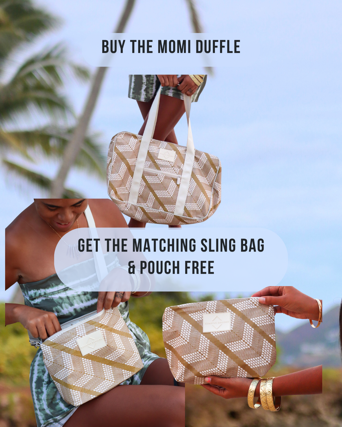 Buy 1 Momi Travel Bag, Get Matching Sling Bag & Pouch FREE