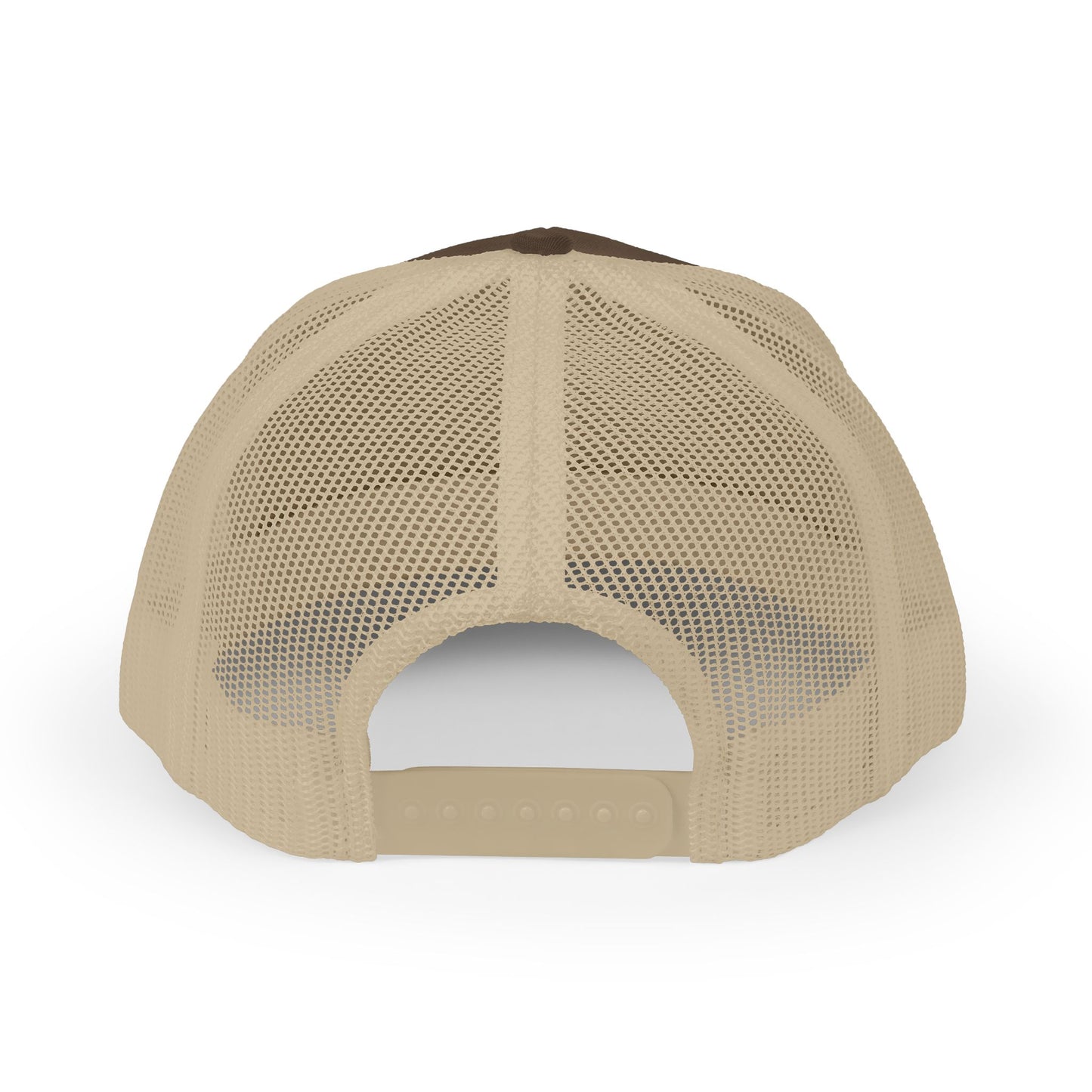 'Iwa Trucker Hat - Black Stitching on Brown/Khaki