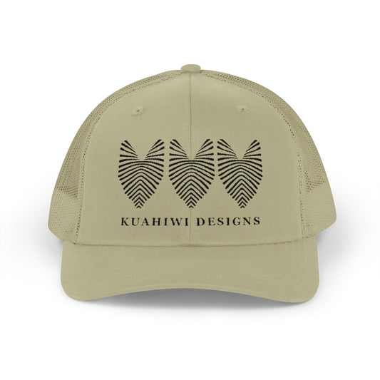 Kalo Trucker Hat - Black Stitching on Khaki