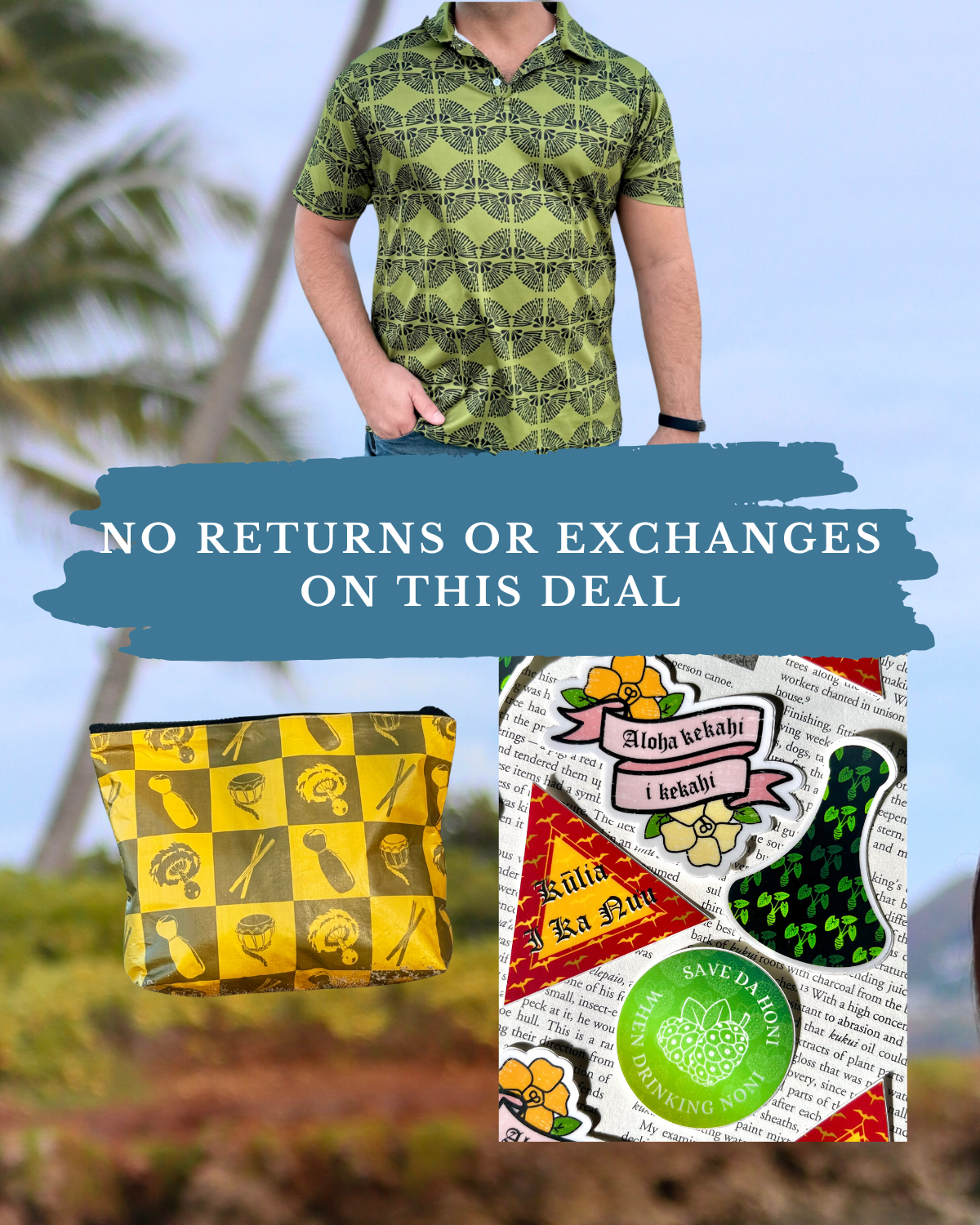 Buy 1 Lehua Polo, Get 1 Bag & 4 Stickers FREE