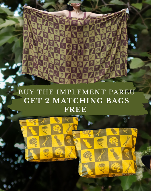 Buy 1 Implement Pareu, Get 2 Matching Bags FREE
