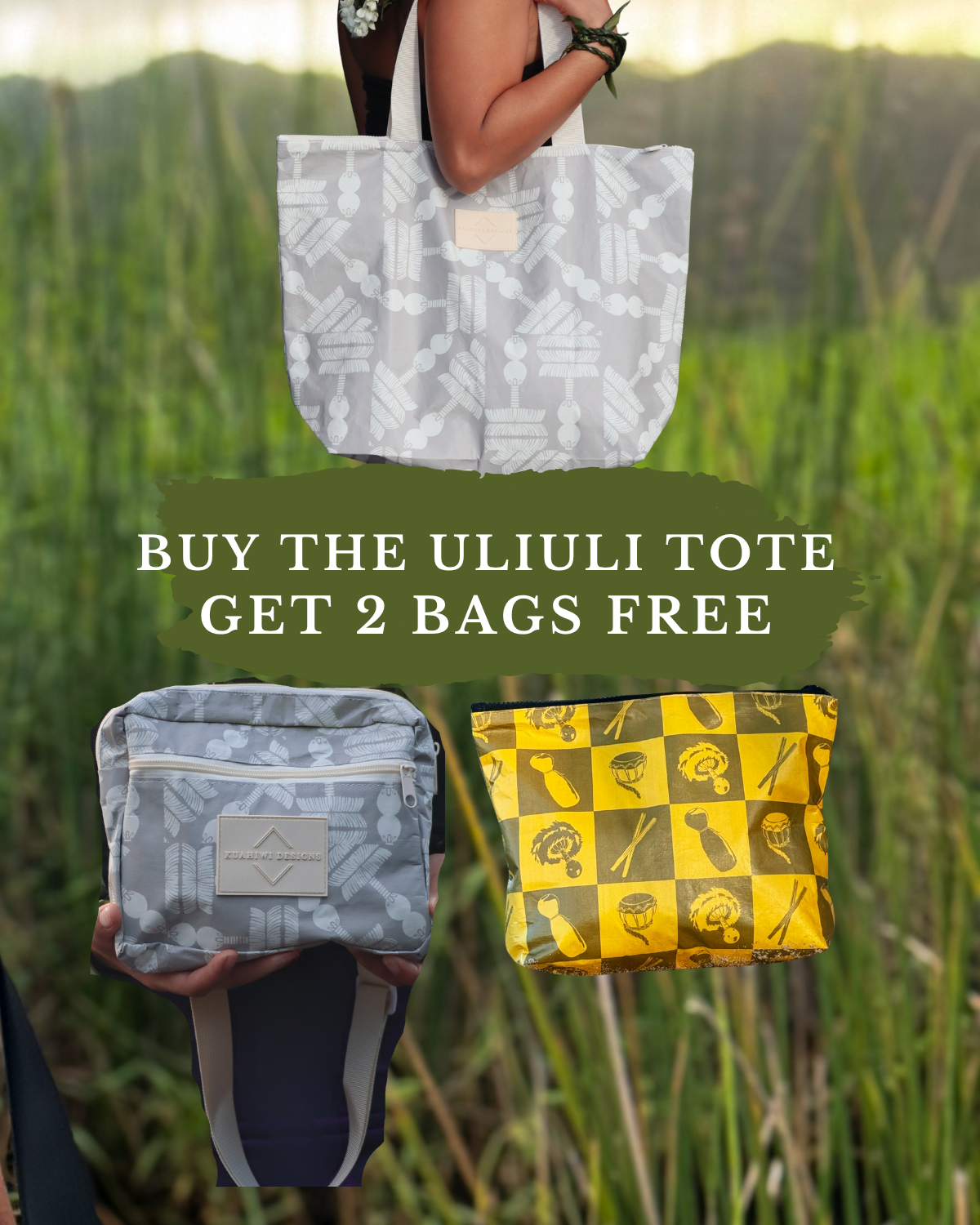 Buy 1 UliUli Tote, Get a Fanny & Cosmetic Bag FREE