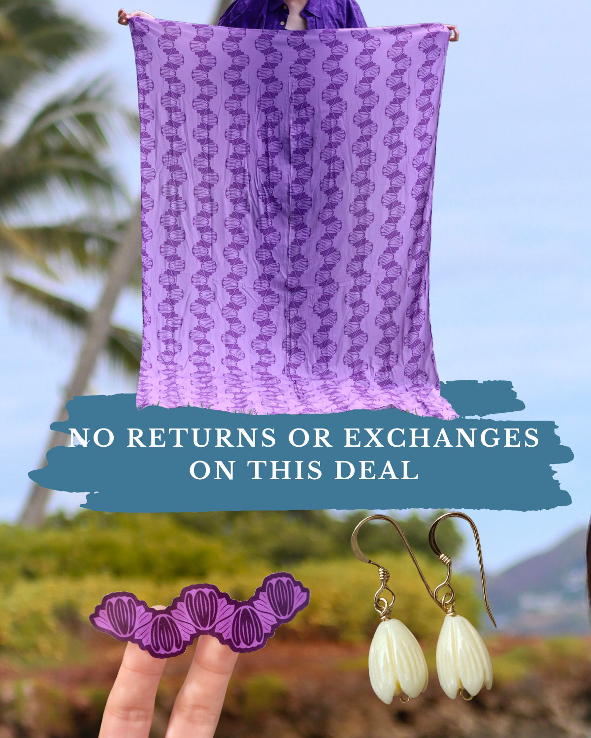 Buy 1 Pikake Pareu, Get Earrings + Sticker FREE