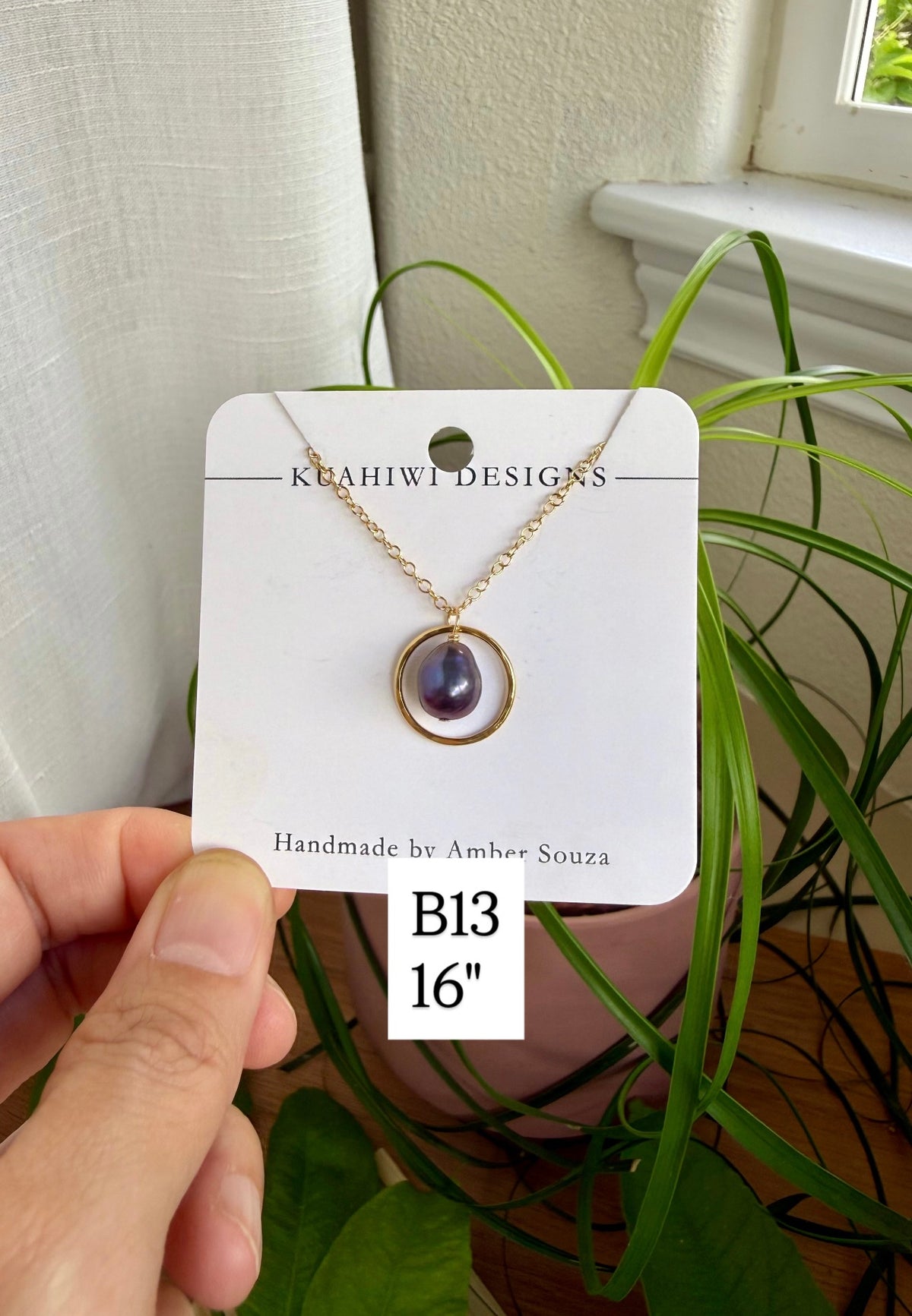 Freshwater Pearl Hoop Necklace