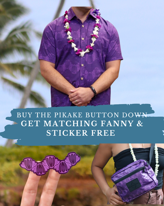 Buy 1 Pikake Button Down, Get a Matching Fanny & Sticker FREE