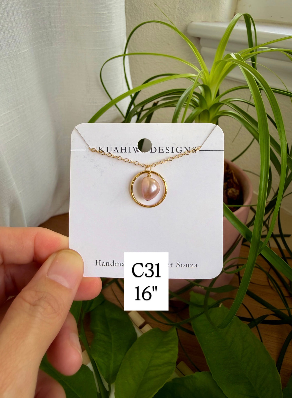Edison Pearl Hoop Necklace