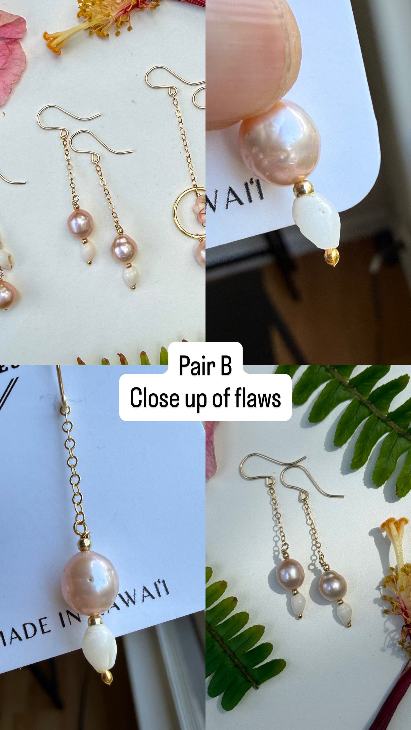Flawed Pearl and Ni'ihau Shell Earrings - Kala Mai Sale Item