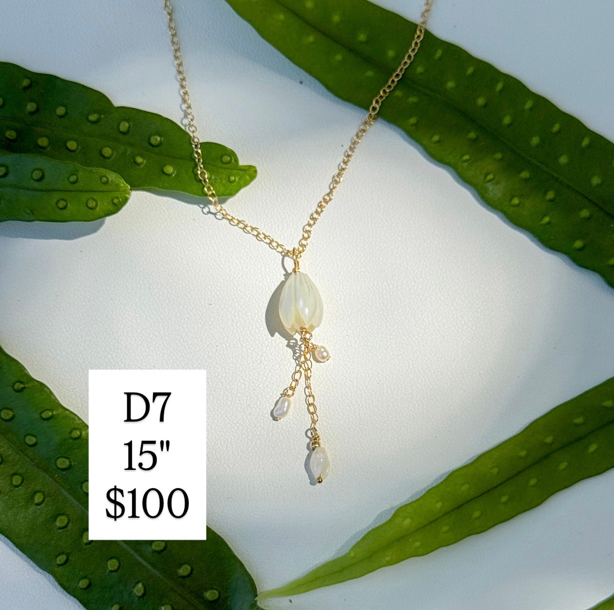 Pikake and Niihau Laiki Necklace