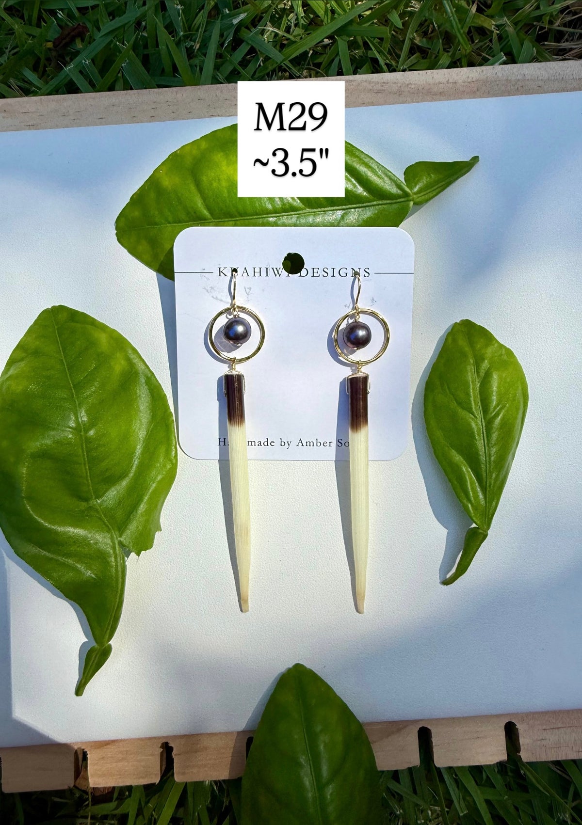 Porcupine Quill and Pearl Earrings