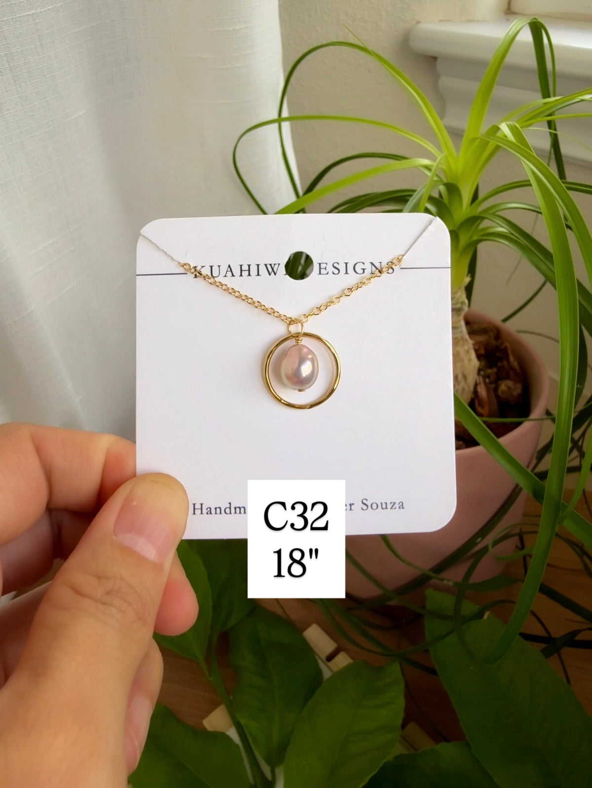 Edison Pearl Hoop Necklace