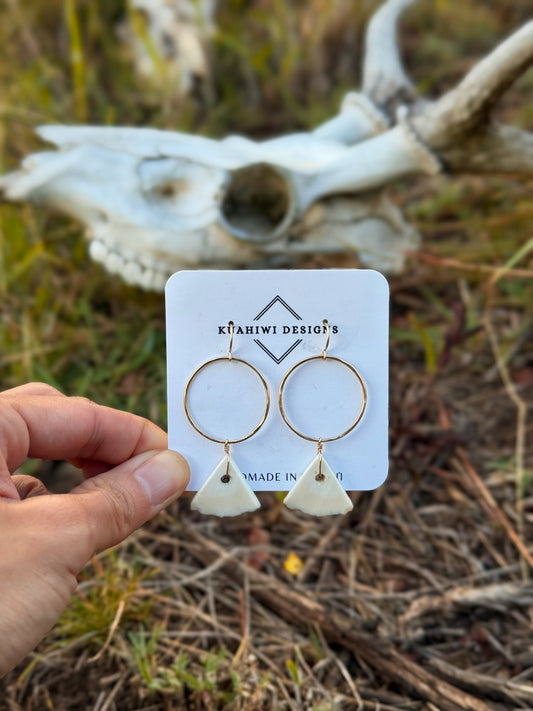Triangle-cut Antler Hoops